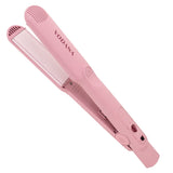 VODANA Professional Softbar Flat Iron - Ceramic Straightener with Patented Silicone Bar, Smooth & Quick Styling, Healthy Hair Solution, Dual Voltage for Worldwide Use (1.5 inch, Milk Tea Rose)