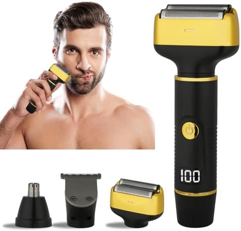 Electric Razor for Men Women,3 in 1 Travel Cordless Rechargeable Painless Foil Shaver with Led Display,Waterproof Wet & Dry Body Razors for Face Nose Ear Hair (Black)