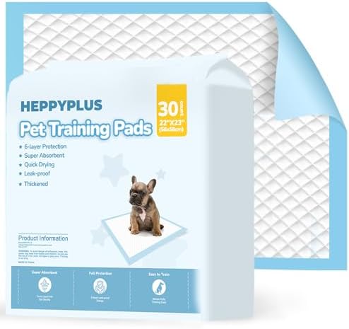 Dog Pee Pads 22"x23" , 30 Count Disposable Puppy Pads Pee Pads for Dogs, Pet Training Pads Super Absorbent Leak-Proof Pee Pads (30 Count)
