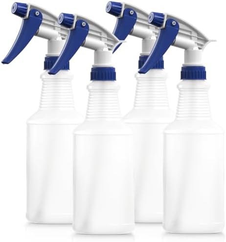 Bar5F Set of 4 Premium Empty 16 oz Spray Bottles, NBR Gasket - Superior Hydrocarbon Resistance - Ideal for Auto Detailing & Industrial Cleaning