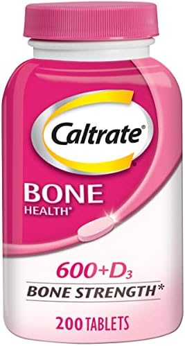Caltrate 600 Plus D3 Calcium and Vitamin D Supplement Tablets, Bone Health Supplements for Adults - 200 Count