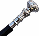 Aasiya Nautical Vintage Antique Walking Cane Wooden Walking Stick Silver Brass Handle Knob Gift