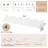 Bedluxe King Bed Wedge Pillow for Headboard, Foam Headboard Pillow, Bed Gap Filler, Mattress Wedge, Mattress Gap Filler King - Fill The Gap (0-7") Between Headboard and Mattress (White, 76"x10"x6")