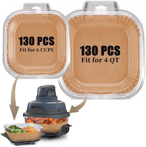 260pcs Air Fryer Liners disposable for Ninja Crispi, Parchment Paper Sheets Air Fryer Accessories for Ninja Glass Portable Cooking System