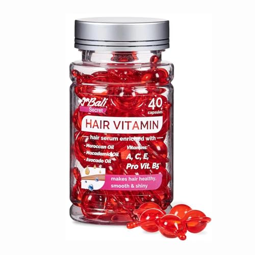 Hair Treatment Serum 40 Capsules no Rinse with Argan Macadamia & Avocado Oils - Vitamins A, E, Pro B5 - Conditioner for Women & Men