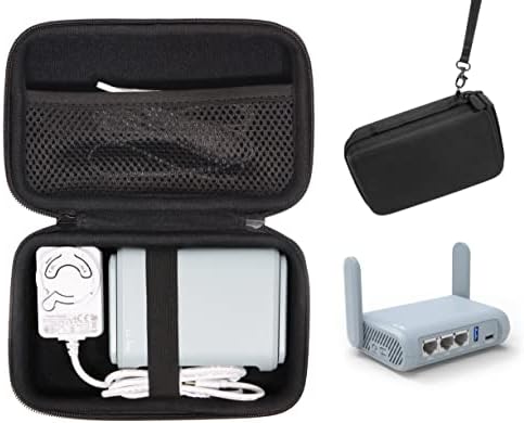 CaseSack case for GL.iNet GL-MT3000 (Beryl AX), GL-AXT1800, GL-A1300 Travel Router, Portable WiFi Router and AC Adapter, Also for GL-AR750S-Ext, GL-AR750, GL-MV1000