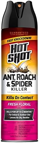 Hot Shot Ant & Roach Plus Germ Killer, Fresh Floral Scent Aerosol, 17.5-Ounce, 12-Pack