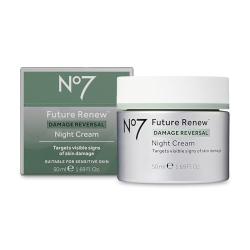 No7 Future Renew Damage Reversal Night Cream - Hydrating Face Moisturizer & Firming Cream to Reverse Visible Signs of Skin Damage - Dermatologist Approved and Suitable for Sensitive Skin (1.69 Fl Oz)