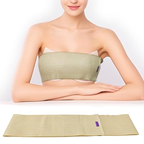 Abdomencare Breast Implant Stabilizer Band I Post Surgery Breast Band Chest Compression Wrap For Women I Breast Augmentation Band I Bra Breast Reduction Recovery Supplies For Healing I One Size (Beige)