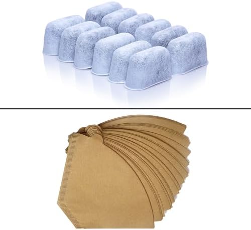 12 Water Filters and 100 Unbleached Coffee Filters for Cuisinart