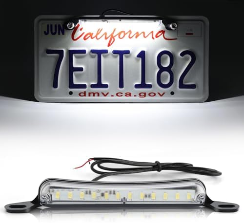LivTee License Plate LED Light, Extremely Bright Assembly for Trailer UTV ATV Truck RV Boat, Xenon White(6000K)