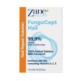 Zane Hellas FunguCept Nail. Nail Solution. Nail Solution for Discolored, Thickened, Crumbled Nails. Visible Results in 4 Weeks.0.33 oz -10ml