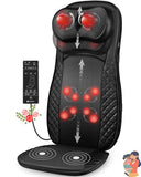CooCoCo Shiatsu Back Massager with Heat, Adjustable Height Massages for Neck and Back, Massage Chair Pad, Deep Kneading Chair Massager for Home Office, Birthday Gifts for Women Men