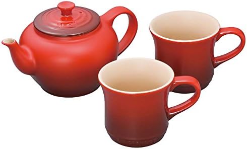 Le Creuset Teapot Set(1 Small Teapot+2 Mug SS) Cherry Red