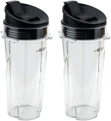 Replacement Parts cups for Nutri Ninja Blender, 2 Pack 16oz Single Serve Cup and Sip & Seal Lid Fit for Ninja Series BL770 BL780 BL660 All Pro 4Tabs Blenders