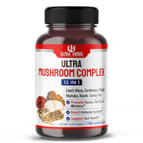 Ultra Mushroom Complex 17200MG Lion's Mane 4000mg Cordyceps 2000mg Maitake 2000mg - Brain, Energy, Focus Support with Reishi Chaga Turkey Tail Enoki Shiitake Mushroom (90 Count (Pack of 1))