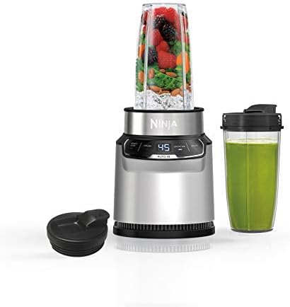 Ninja (BN401) Nutri Pro with Auto-iQ, 1100-Peak-Watt, Personal Blender, Cloud Silver (Renewed)