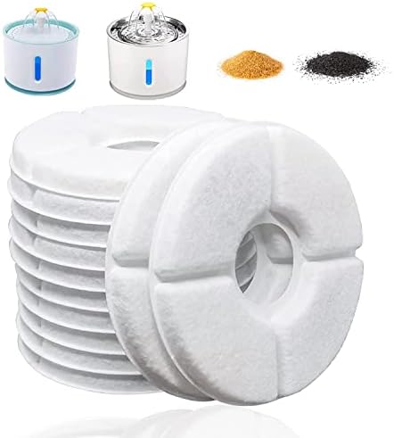 12/16 Pack Cat Water Fountain Filters, Cirfifth Triple Filtration System Pet Cat Fountain Filter Replacement for 84oz/2.5L Automatic Cat Fountain (16 Pack)
