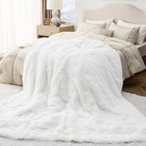 Bedsure Soft White King Size Blanket for Bed, Fluffy Fuzzy Large King Blanket for Winter, Cozy Plush Sherpa Fleece Faux Fur Blanket, Thick Warm Christmas Blanket Gifts for Women, Men, 108x90