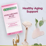 Nature's Bounty Optimal Solutions Hyaluronic Acid, Supports Glowing Skin and Immune function, with Vitamin C, 120 Capsules