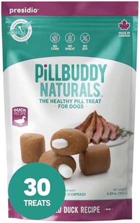 Presidio Pill Buddy Naturals - Duck (Chicken-Free) Pill Hiding Treats for Dogs - Pill Pocket for Any Size Medication - 30 Servings