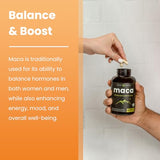 Organic Maca Root Capsules for Women & Men | 2100mg, 180 Vegan Capsules | Black, Red & Yellow Peruvian Gelatinized | Highest Potency Maca Root Powder Supplement | Supports Mood, Reproduction & Energy