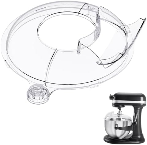 Pouring Shield for KitchenAid 6-7Qt Bowl Lift Stand Mixer (for Stainless Steel Bowls Only), Splash Guard Mixers Bowl Cover for Kitchen aid Accessories and Attachments (Clear)