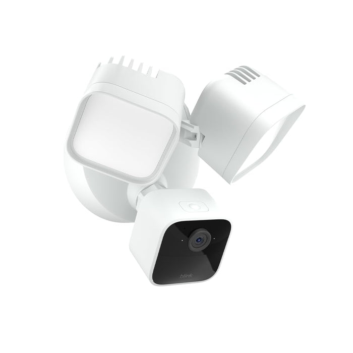 Blink Wired Floodlight Camera, Smart security camera, 2600 lumens, HD live view, enhanced motion detection, built-in siren, Works with Alexa, 1 camera (White)