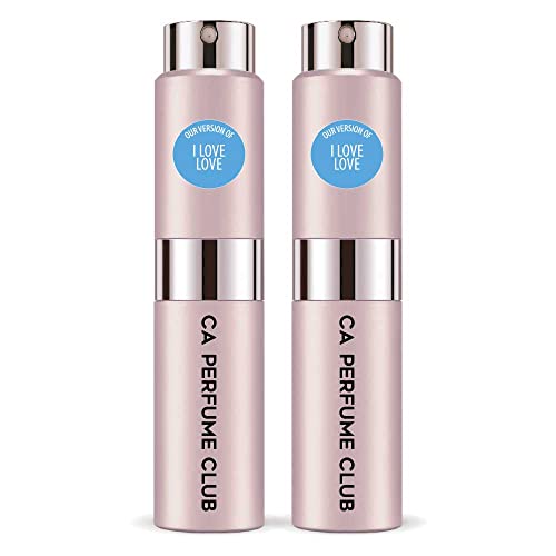 CA Perfume Impression of I Love Love For Women Replica Version Fragrance Dupes Concentrated Long Lasting Eau de Parfum Spray Refillable Atomizer Bottle 0.27 Fl Oz-X2
