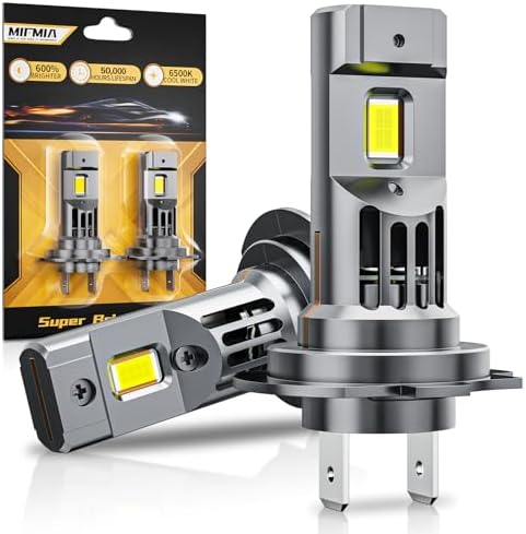 2x H7 LED Bulb, 34000LM 800% Brighter 1:1 Size, No Adapter Required, H7 Bulb 6500K Cool White Plug and Play IP68 Waterproof Interior Lights, Pack of 2