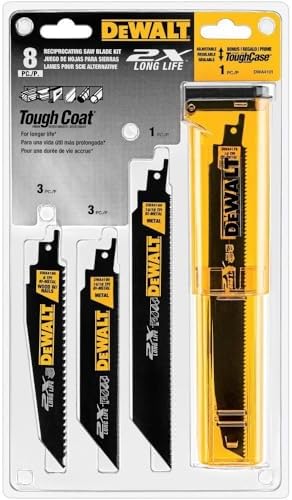 DEWALT - DWA4101 Reciprocating Saw Blade Set, Wood/Metal Cutting, 8-Pack (DWAR8SETCS)