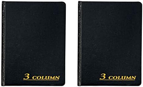 Adams Account Book, 7 x 9.25 Inches, Black, 3-Columns, 80 Pages (ARB8003M) (2)