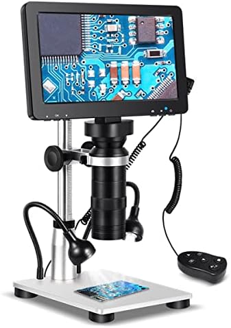 Lab Microscope Accessories 7" LCD Digital Microscope 130X Maginfication 1080P Metal Stand Video Camera(DM10 Professional)