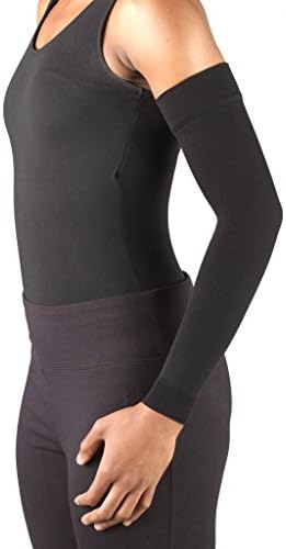Truform Lymphedema Compression Arm Sleeve, 20-30 mmHg Post Mastectomy Support, Black, Large