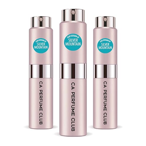 CA Perfume Impression of Silver Mountain For Women Replica Version Fragrance Dupes Concentrated Long Lasting Eau de Parfum Spray Refillable Atomizer Bottle 0.27 Fl Oz-X3