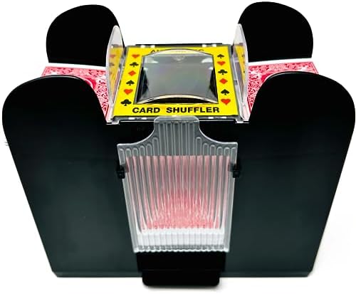Brybelly Automatic Card Shuffler 6 Deck - Battery Operated Card Shuffler for Standard-Size Cards - Single Button Operated Card Shufflers for Poker, Blackjack, Canasta and Other Card Games