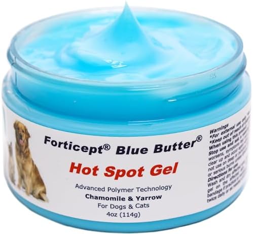 Forticept Blue Butter – Hot Spot Treatment for Dogs | Dog Wound Care | Skin Yeast Infections, Ringworm, Cuts, Rashes, First Aid Veterinary Strength Topical Ointment 4oz