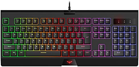 havit Rainbow Backlit Wired Gaming Keyboard 104 Keys Gaming Keyboards LED USB Ergonomic Keyboard for PC Windows Gamers