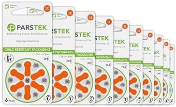 Hearing Aid Batteries | Size 13 | Zinc-Air & Mercury Free | Long Lasting | Child Resistant Packaging | 1.45V | 60 Batteries
