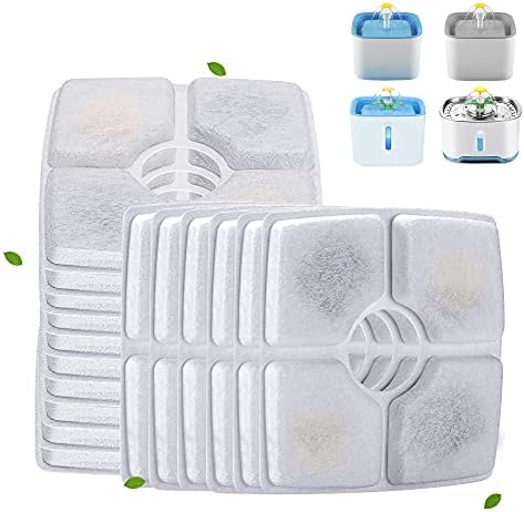 Pack Cat Water Fountain Filters, Cirfifth Cat Fountain Filter Replacement, for Square Cat Water Fountain Inside (16 Pack)