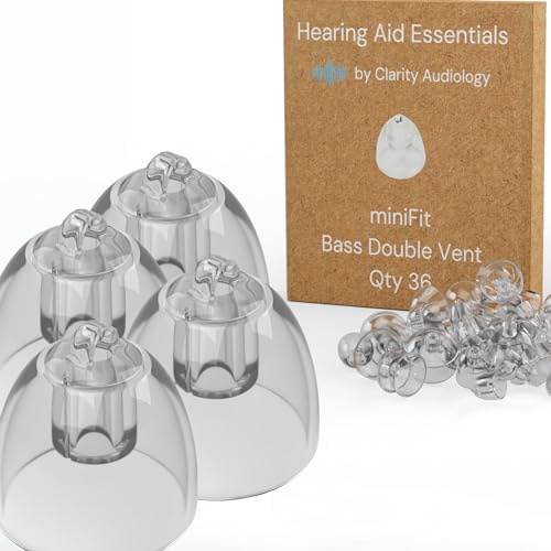 Hearing Aid Domes for Oticon Minifit Bass 8MM Double Vent Domes, Qty 36, Oticon Dome Replacements, Universal Oticon 8MM Domes Hearing Aid Supplies 8MM
