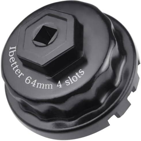 Heavy Duty Oil Filter Wrench for Toyota,Lexus,RAV4,Camry,Tundra,Highlander,Sienna,Cruiser,Venza-Filter Cap Removal Socket Tool for 2.5-5.7L Engines with 64mm Cartridge Style Oil Filter Housings
