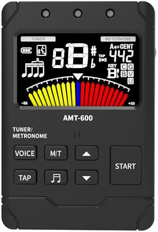 Metronome Tuner,Fast and Accurate Tuning, Three Beat Sound,English Vocal Counting Beat,Built-in Rechargeable Battery,Suit for Guitar, Bass, Saxophone ect