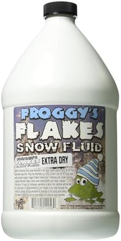 Froggy's Flakes Snow Machine Fluid, Extra Dry Formula Snow Fluid with 30 Feet Float/Drop, 1 Gallon
