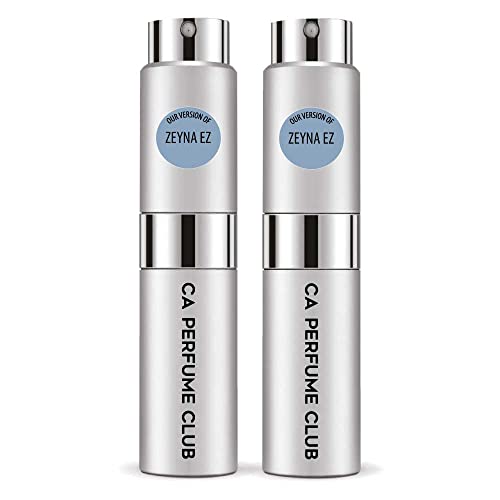CA Perfume Impression of Zeyna EZ For Men Replica Version Fragrance Dupes Concentrated Long Lasting Eau de Parfum Spray Refillable Atomizer Bottle 0.27 Fl Oz-X2