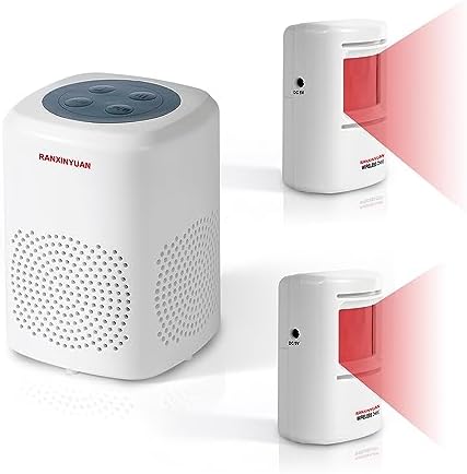 Dog Barking Alarm Motion Detector Outdoor Pir Human Body Motion Sensor Alarm Electronic Deterrent Motion Activated Home Security (2 Detectors+ 1 Receiver)