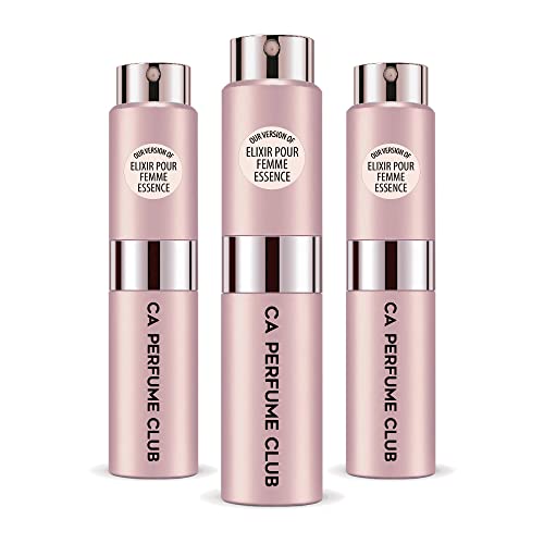 CA Perfume Club Impression of Rojadoor Elixir Pour Femme Essence For Women Replica Version Fragrance Dupes Concentrated Long Lasting Eau de Parfum Spray Refillable Atomizer Bottle 0.27 Fl Oz-X3