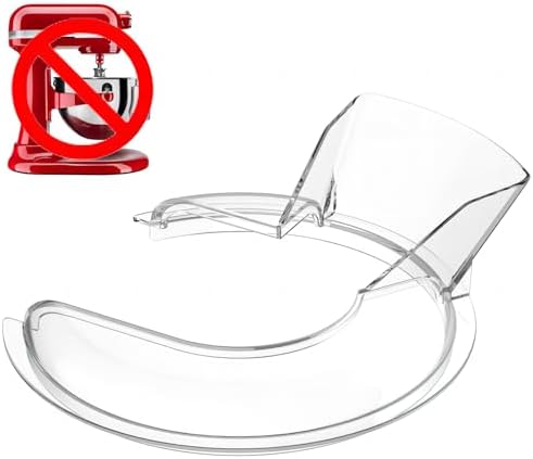 Pouring Shield for KitchenAid 4.5~5 Quart Tilt-Head Stand Mixer, Fits for KitchenAid 4.5~5QT Bowl(Stainless Steel, Glass and Ceramic), Attachment for Kitchenaid Mixers, Not Fit for Bowl Lift
