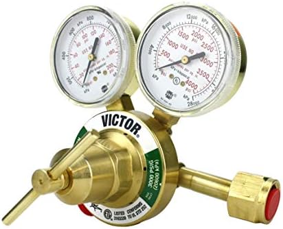 VICTOR Heavy Duty Oxygen Regulator Model: 350-125-540 - Delivery Rate: 5-125 psi - CGA-540 - Full Brass - Genuine Victor
