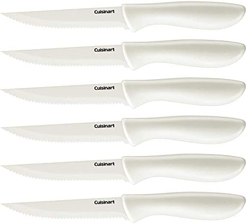 Cuisinart C55-6PCSW Advantage Color Collection 6-Piece Ceramic Coated Steak Knife Set, White
